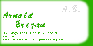 arnold brezan business card